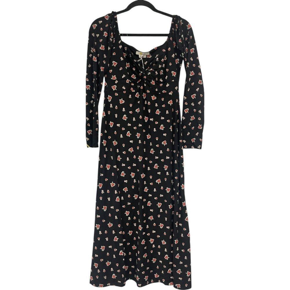 Boden Womens Midi Dress UK 10P US 6P Black Sweetheart Neckline Jersey D0453 NWT - Picture 2 of 11